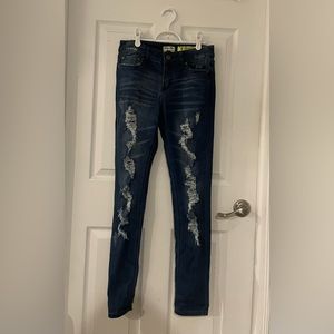 Women’s Indigo Rein Ripped Skinny Jeans